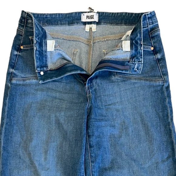 Paige Anessa Sunnie Distressed High Rise Wide Leg Crop Jeans 32 NWT New - Picture 7 of 16